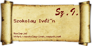 Szokolay Iván névjegykártya